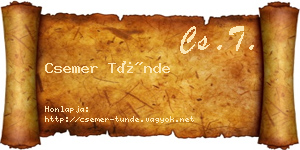 Csemer Tünde névjegykártya