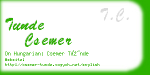 tunde csemer business card